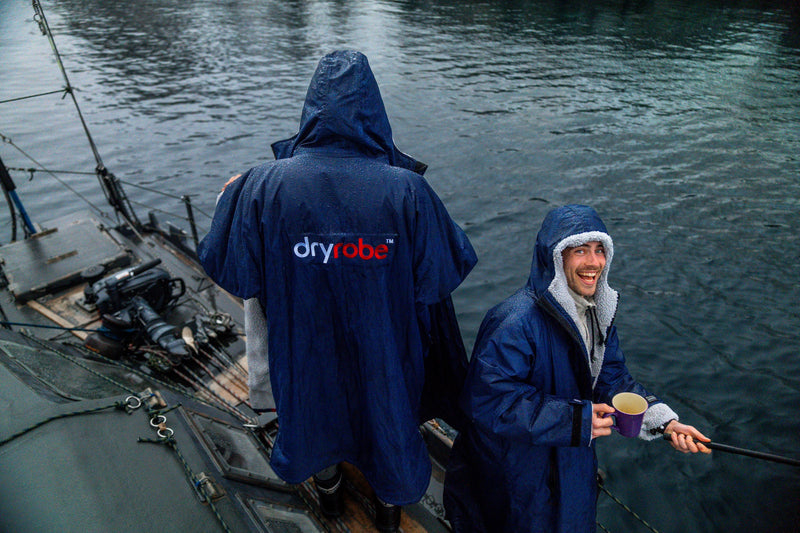 Man on a boat in Antarctic waters