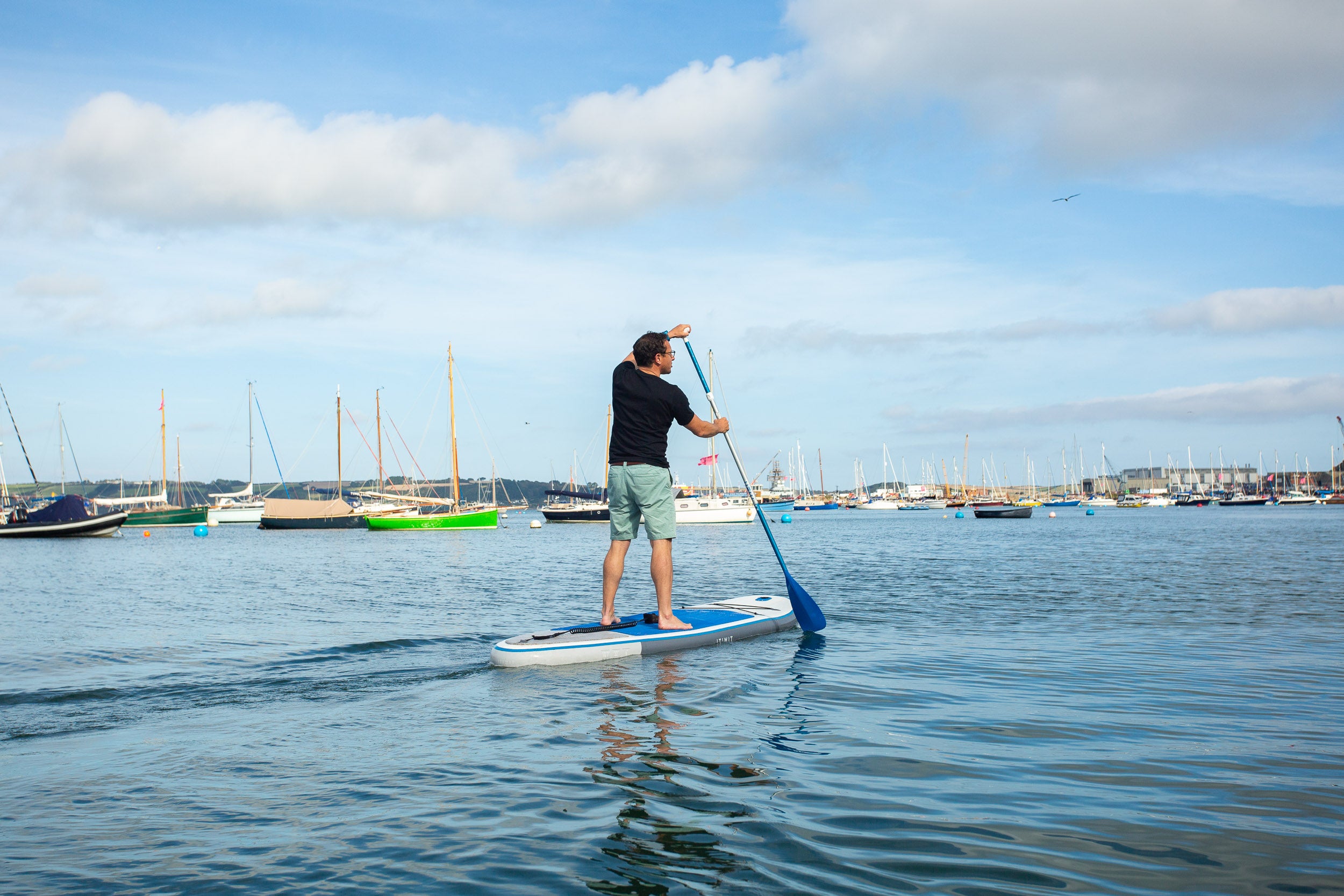 Tom Telford lunch break SUP in Falmouth