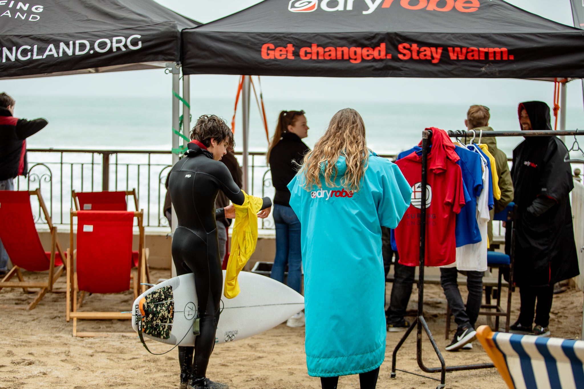 dryrobe tent at English National Surf Championship