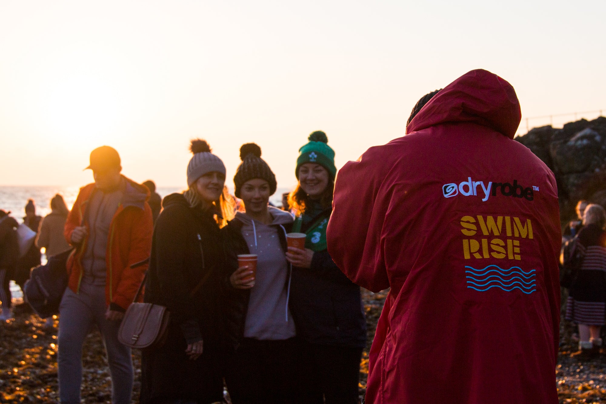 Limited Edition Happy Pear swimrise dryrobe at Greystones, May 2019