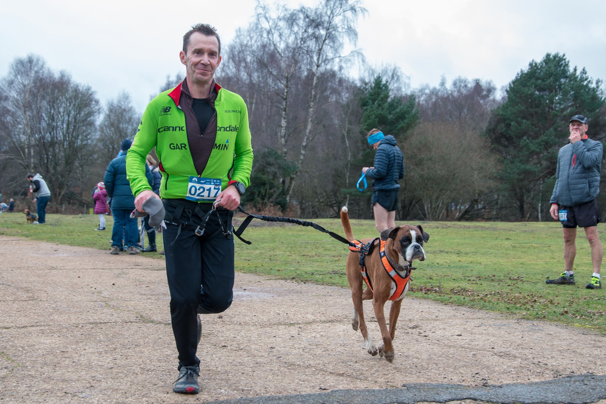 Trail Running with a dog. Maverick Race, New Forest January 2019