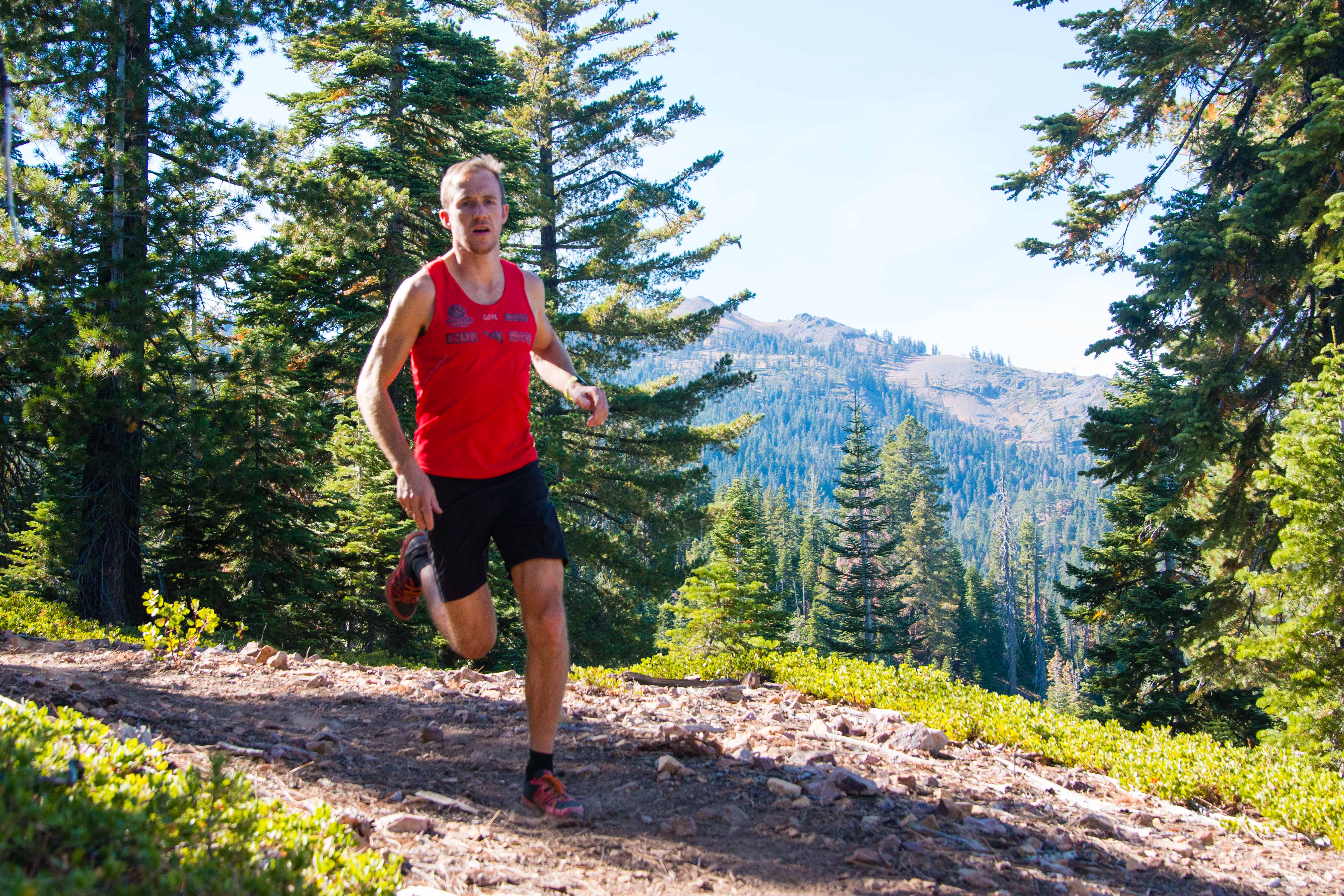 Jon Albon running in Lake Tahoe, California ahead of the Spartan World Championships