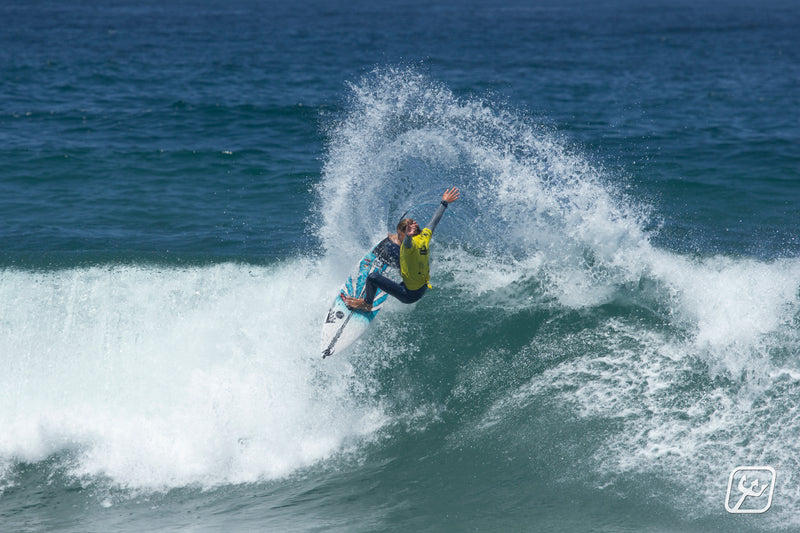 Lukas Skinner surfing at the Euro Surf Junior Championship 2022