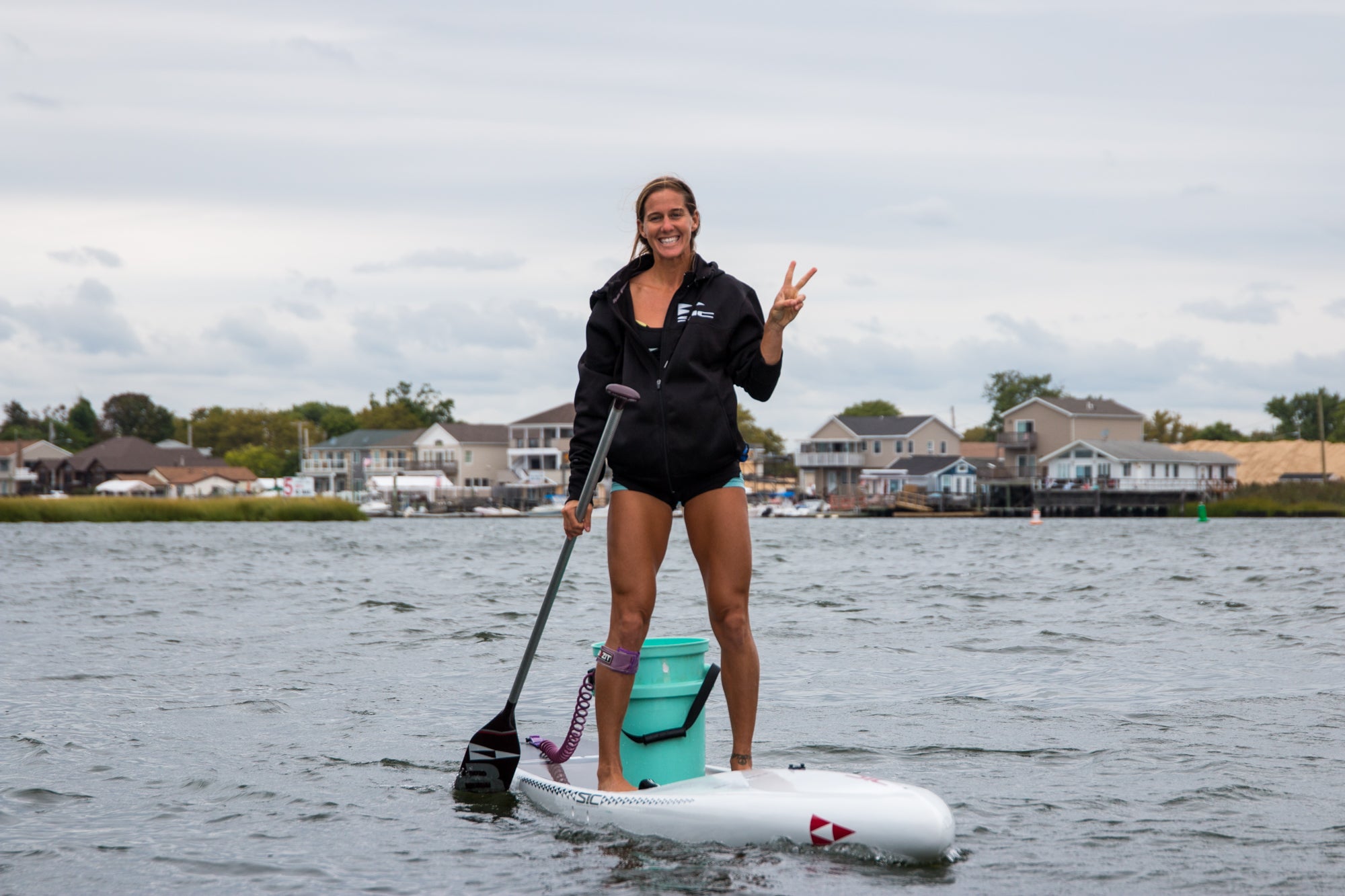 Seychelle Webster at New York SUP Beach Clean at the APP World Tour 2019