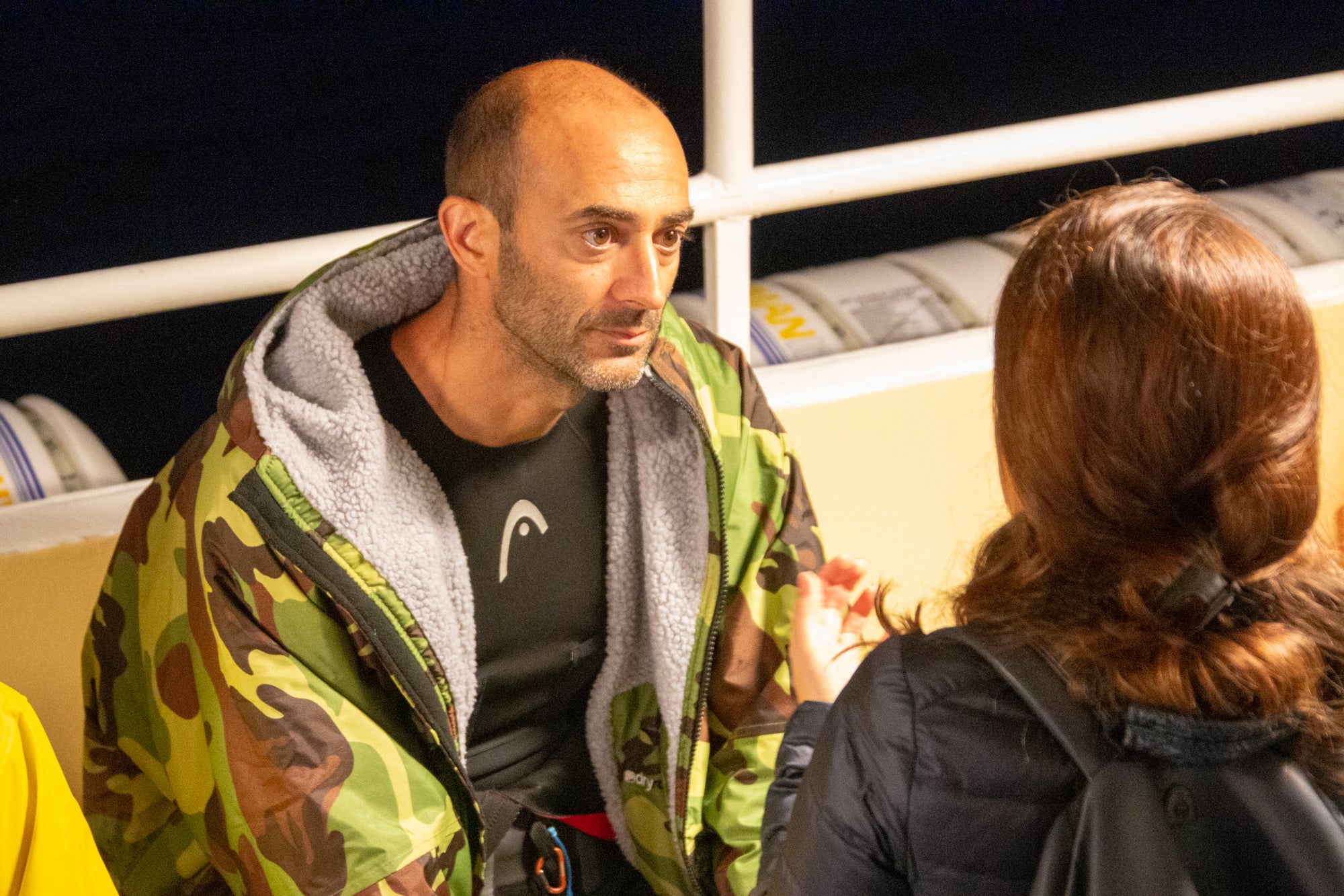 Competitor on the ferry heading to the start line ÖTILLÖ Swimrun World Championship 2019