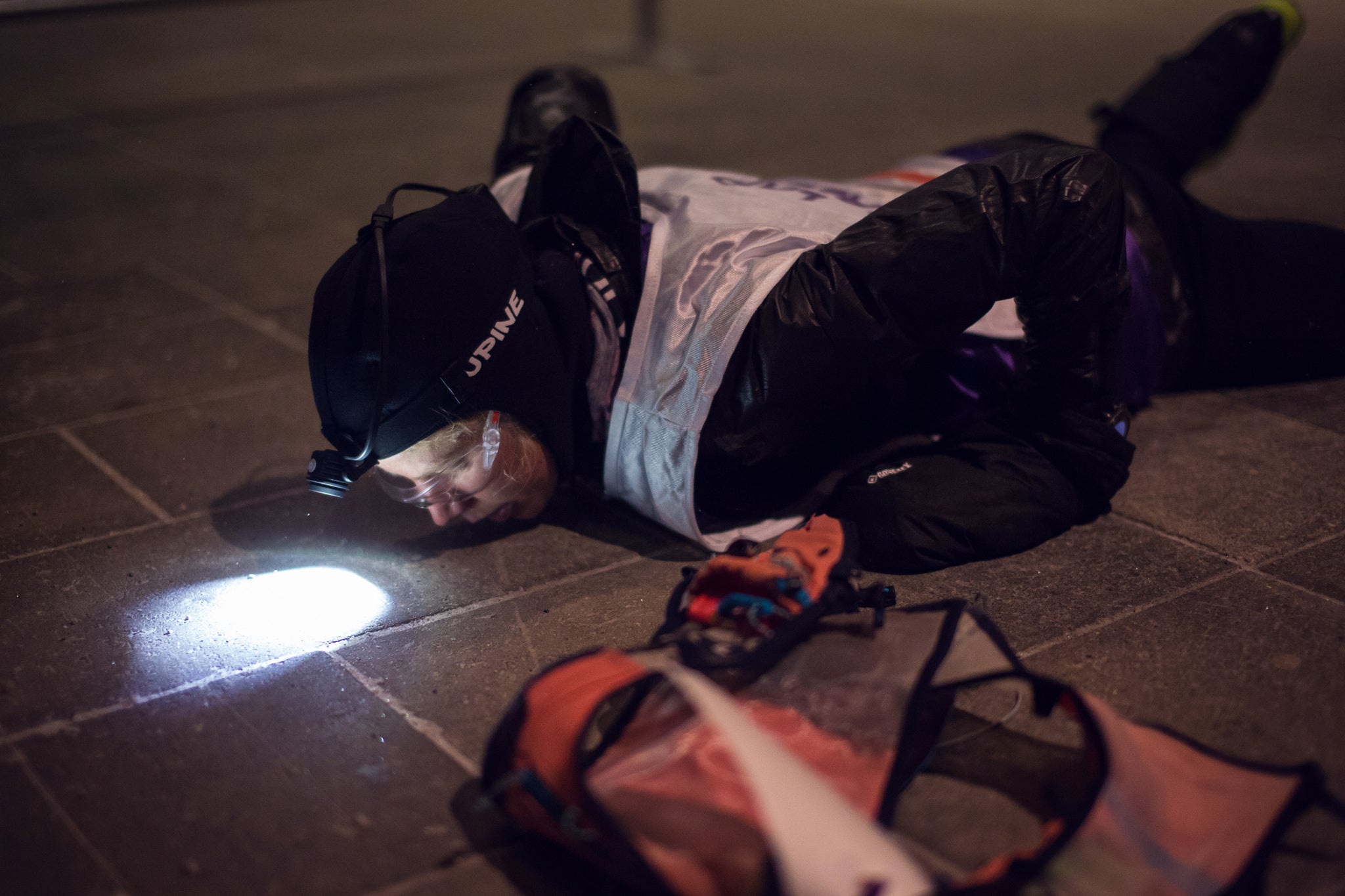 Rea Kolbl doing burpees, Spartan Ultra WC - Photo by James Appleton