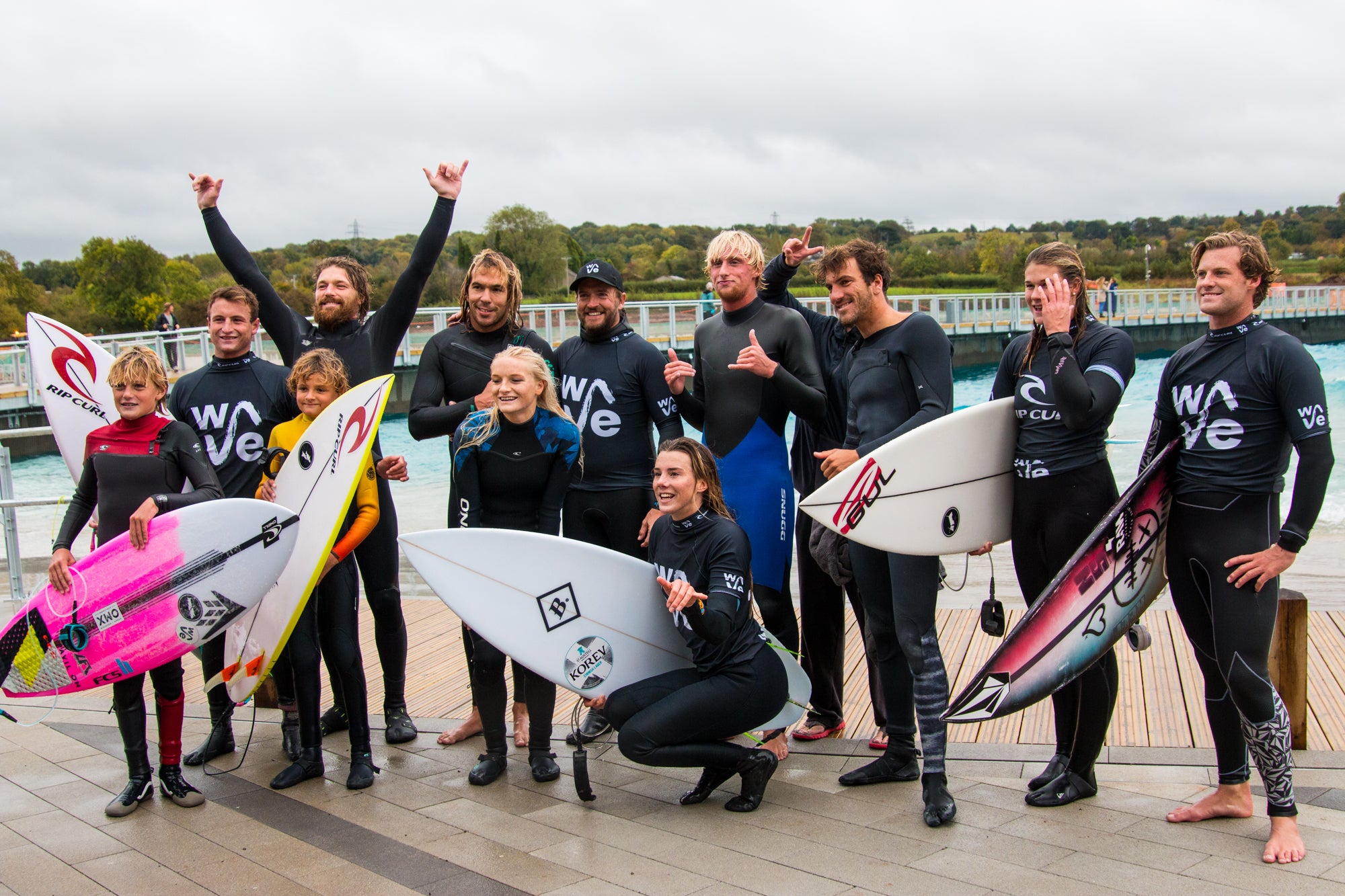 Pro Surfers at the Launch of The Wave Bristol