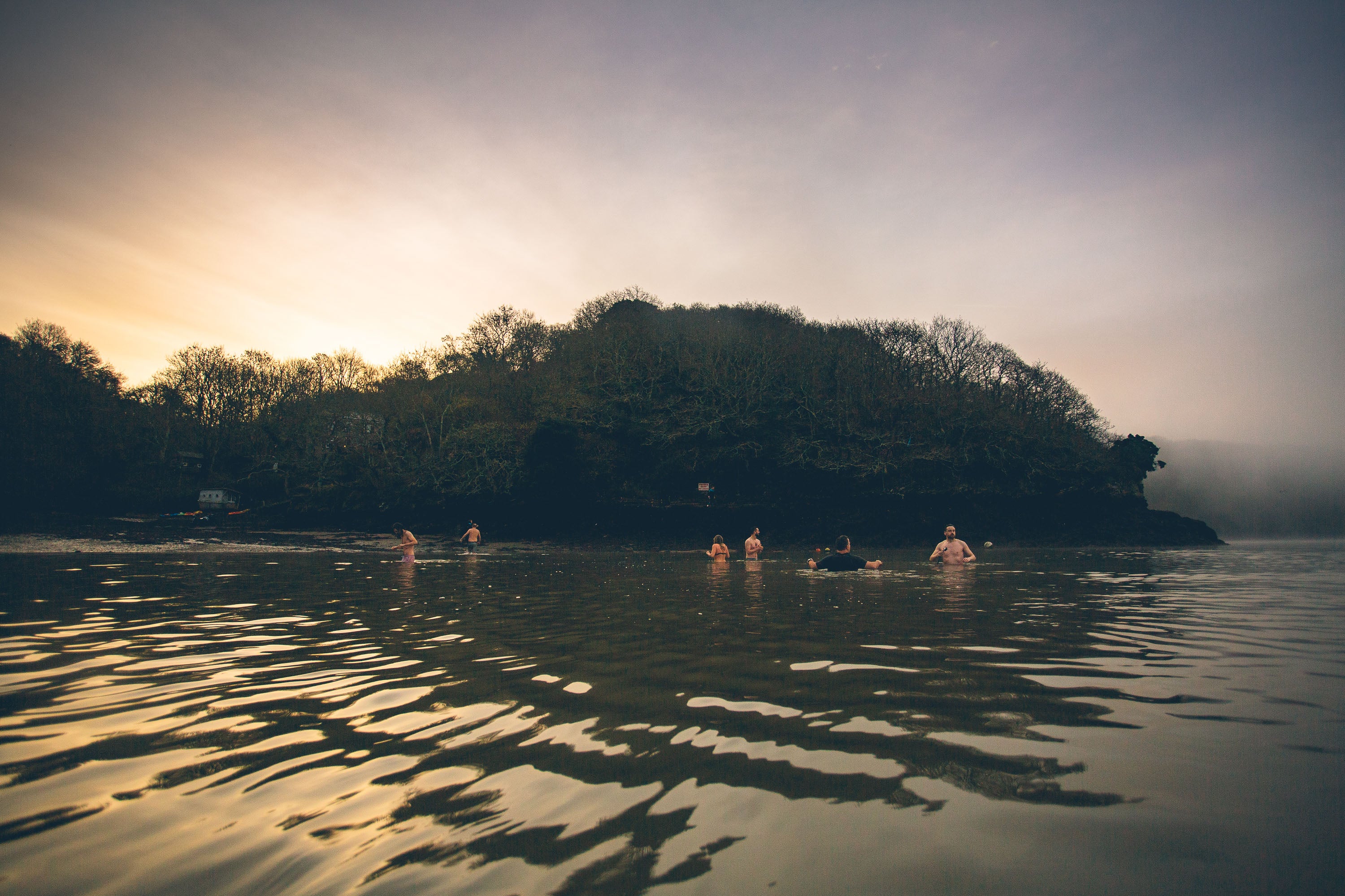 Sunset sea swimming in Cornwall. Thera-sea.