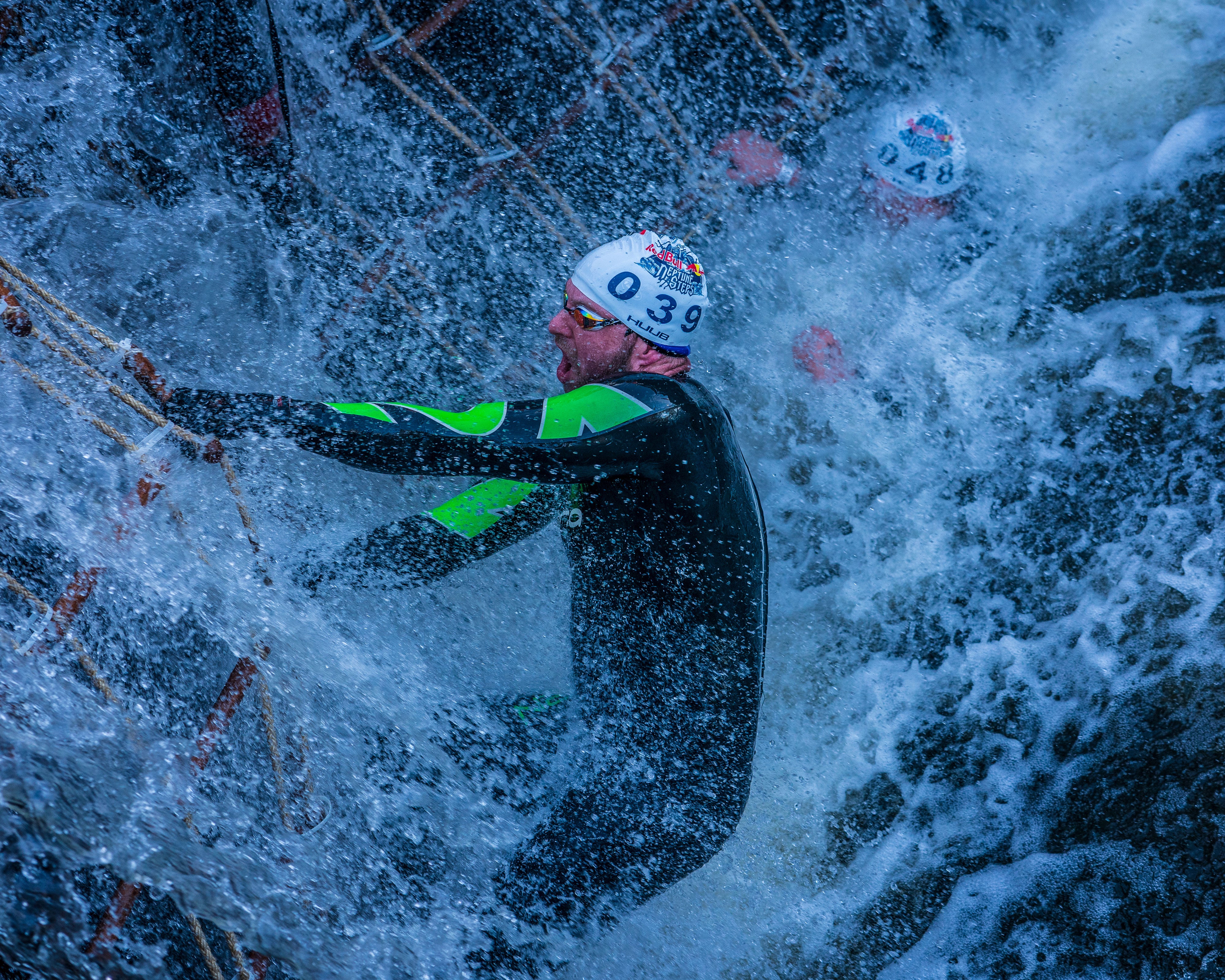 Climbing up the locks at Red Bull Neptune Steps 2019