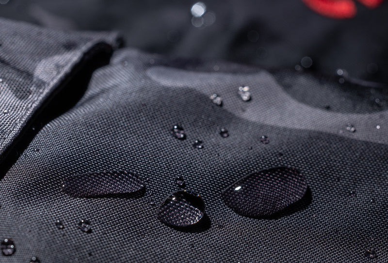 Water droplets beading on a dryrobe Advance change robe