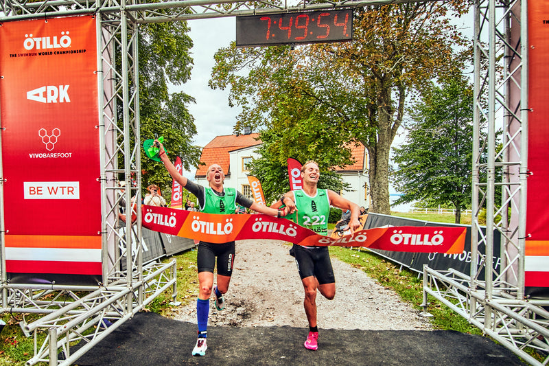  The Mixed Team winners, Desirée Andersson and Alexander Berggren running through the finish line 