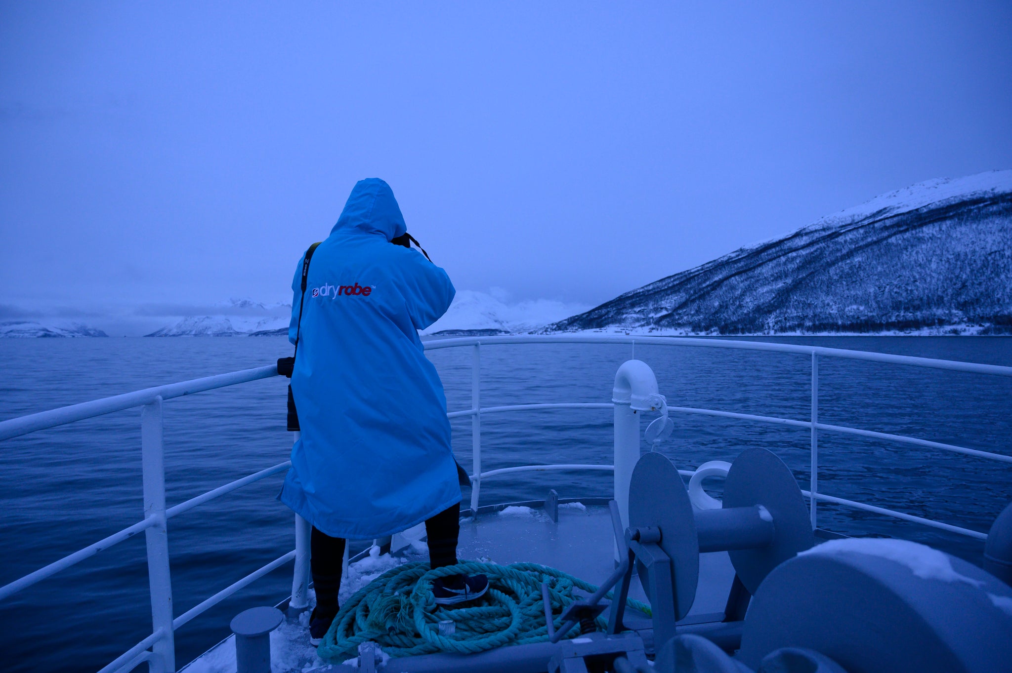 Olivier Morin photographing orca whales in Norway