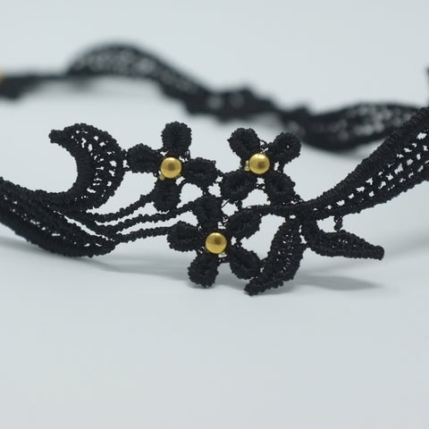 Black and Gold Lace Flower