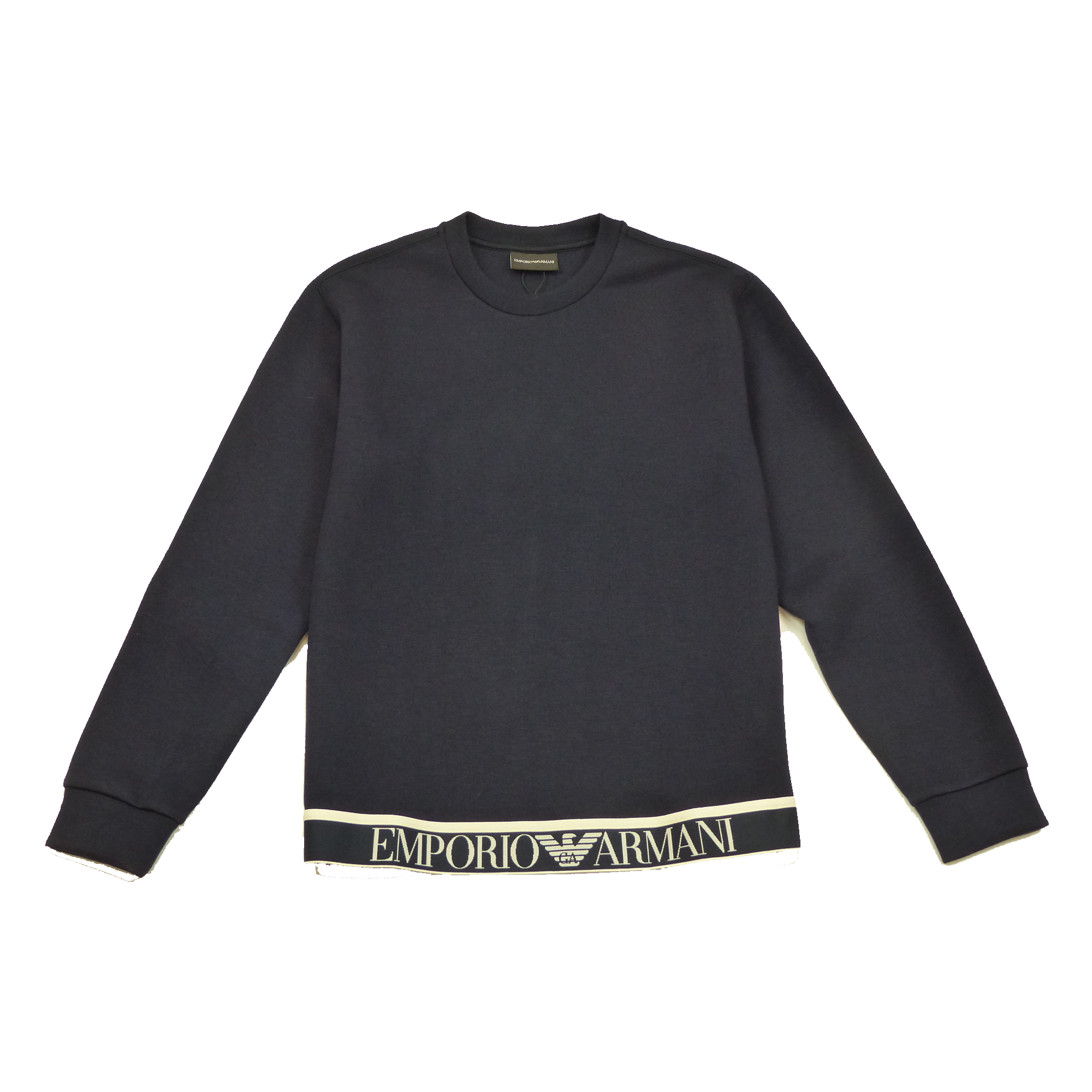 Emporio Armani Spell Out Logo Hem Sweatshirt, 6H1M83 1JDSZ, Navy –  