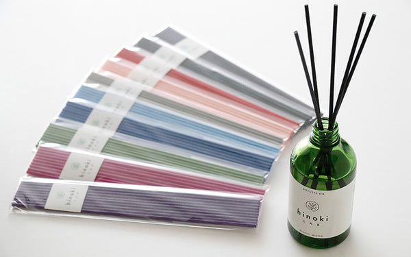 hinokiLAB room fragrance. Diffuser oil and reed sticks