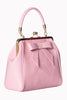 Pink Vintage Style Patent Kisslock Handbag