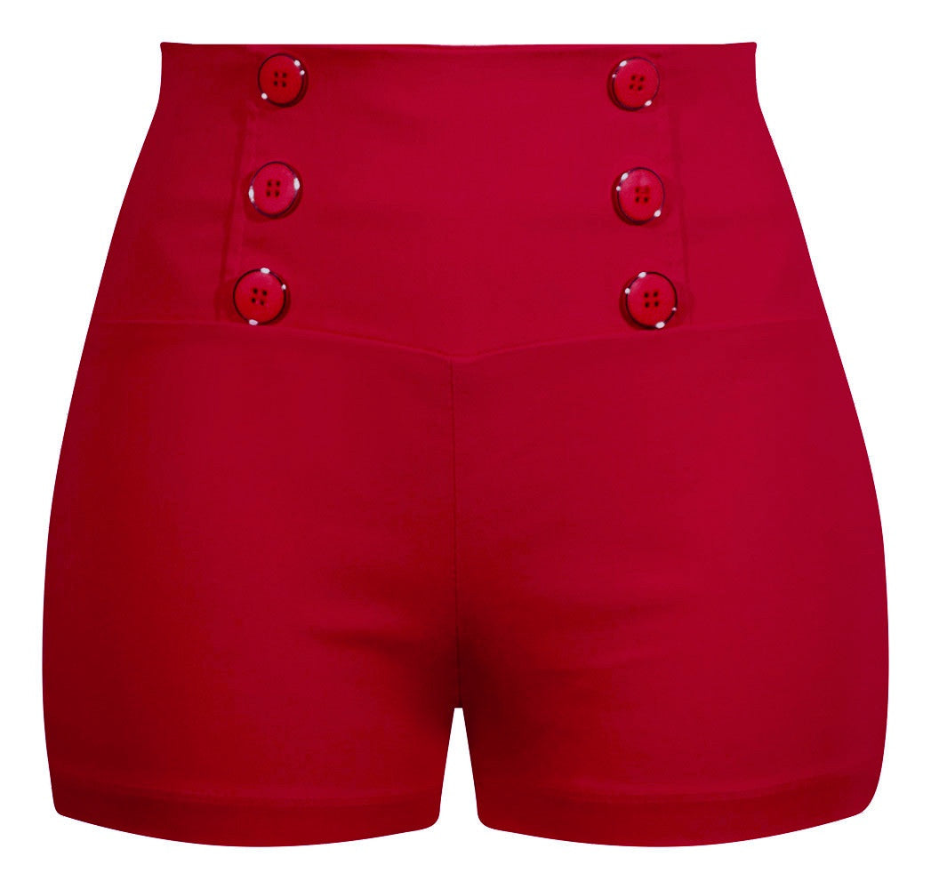 High Waisted Retro Shorts in Red – Double Trouble Apparel