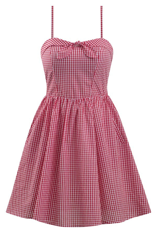 red gingham sundress