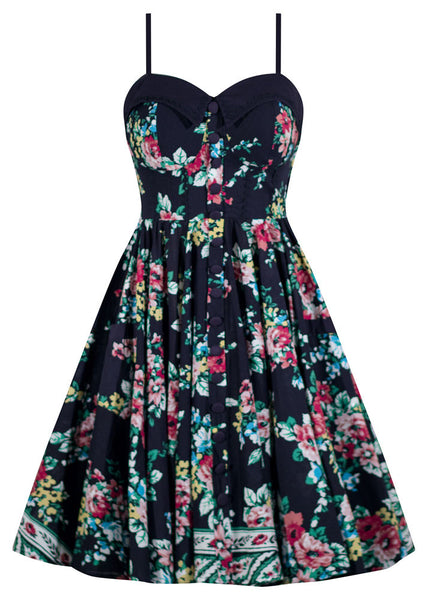 Retro Gal Swing Dress in Navy Floral – Double Trouble Apparel