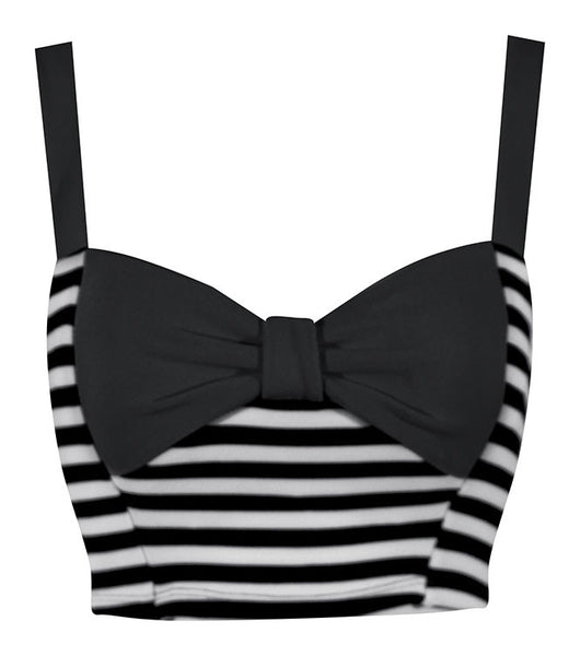 Pin Me Up Striped Crop Top in Black – Double Trouble Apparel