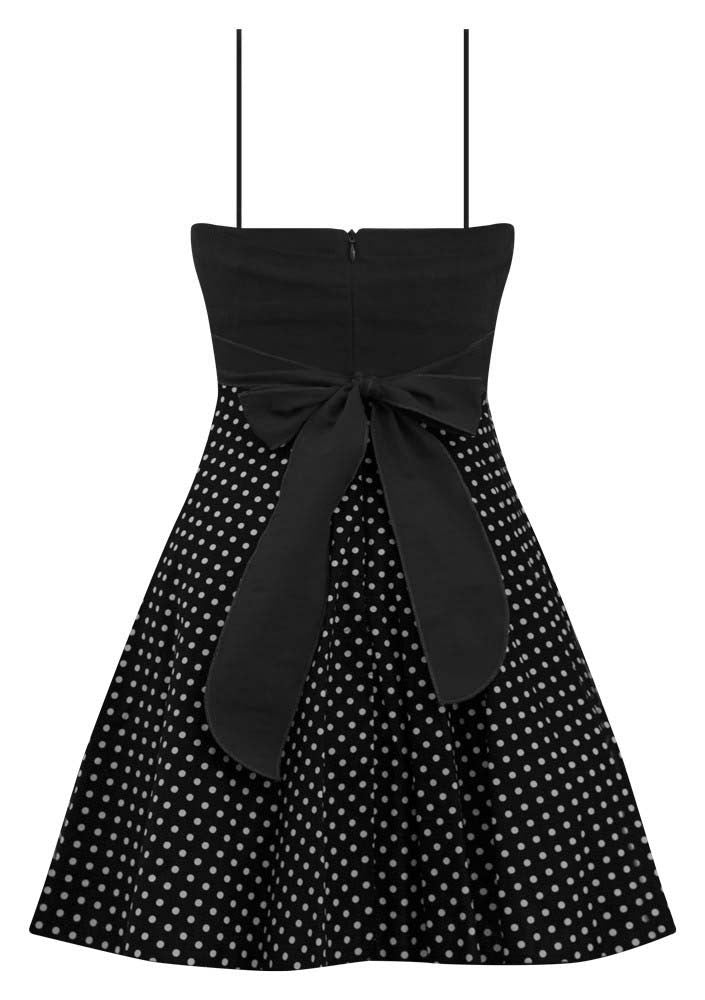 Black Rockabilly Polka Dot Dress with Petticoat | Double Trouble Apparel