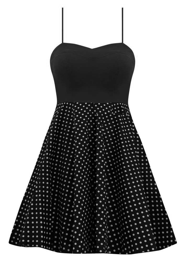 Black Rockabilly Polka Dot Dress with Petticoat | Double Trouble Apparel