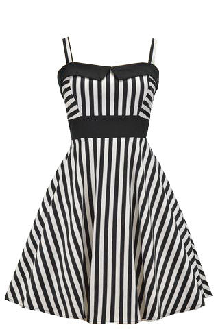Black and White Striped Retro Swing Dress. Pin up, retro, rockabilly ...