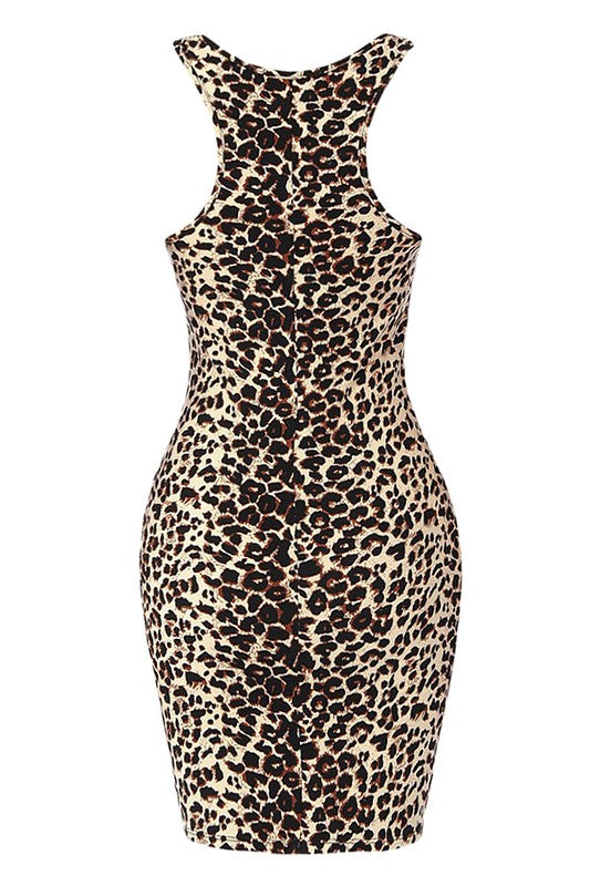 Leopard Print Fitted Pencil Dress | Double Trouble Apparel