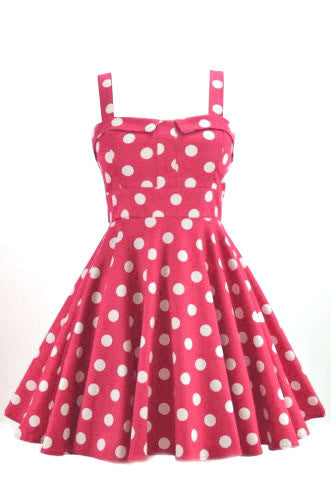 Retro Polka Dot Swing Dress in Pink – Double Trouble Apparel