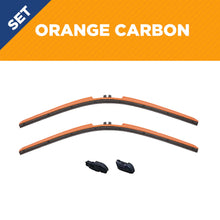 Load image into Gallery viewer, CLIX Orange Carbon Precison Fit Click-on Wiper Blades - 22&quot; 16&quot;
