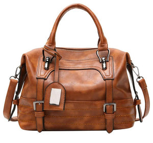 PU Leather High Capacity Vintage Bag - ELBELLEZA