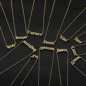 Stainless Steel Zodiac Name Necklaces - ELBELLEZA