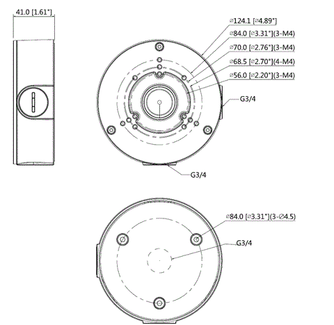 Security camera junction box dimensions