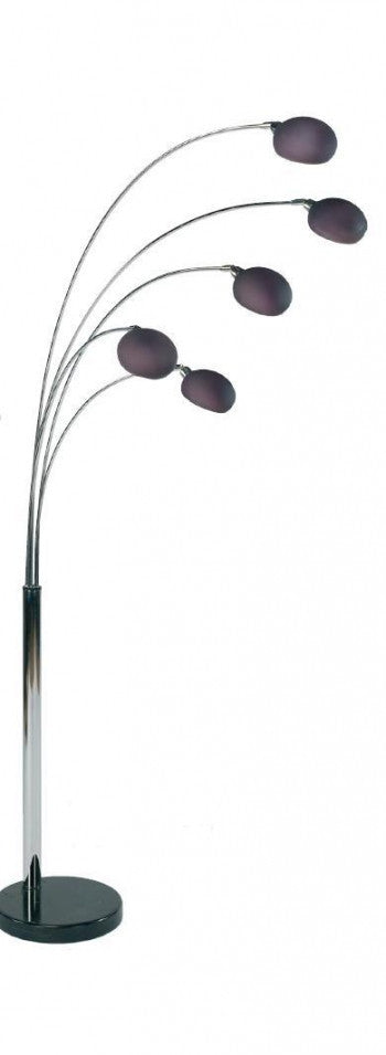 Fiver Lounge 5 Black Chrome Arc Floor Lamp