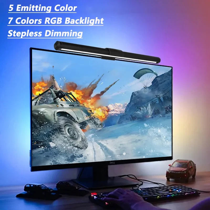 LED Monitor Light Bar – Stepless Dimmable Desk Lamp for Computer Screens & Office