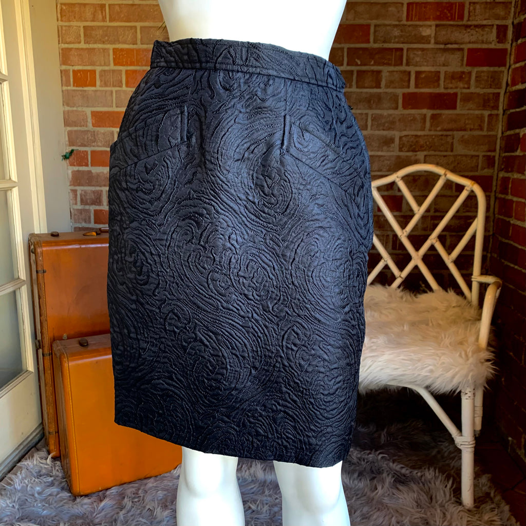 1980s Yves Saint Laurent Rive Gauche Matelasse Skirt