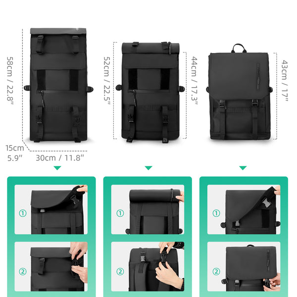 Mark Ryden Summit rolltop laptop hátizsák bővíthető kapacitással