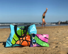 Beach bag from punctured pool inflatables