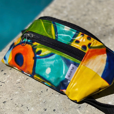 Bumbag made from recycled pool inflatables