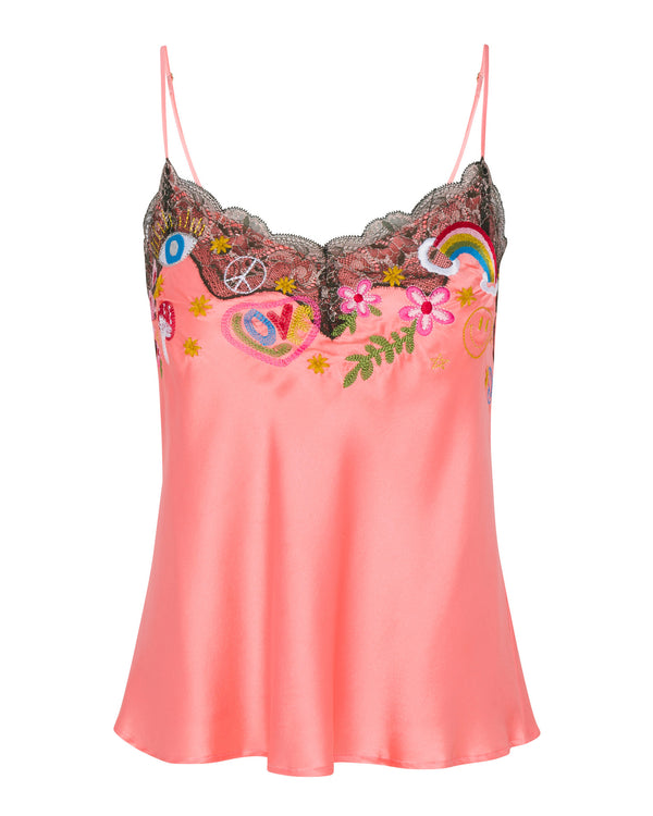 EUROPEAN SUMMER  medium intermissimi pink cami top – remass