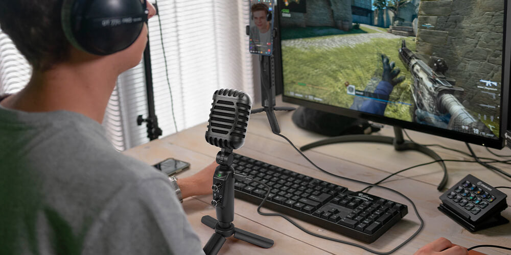 Moman desktop USB microphone for computer EMR, EMP, and EM1 are all feature high-quality audio effects for various applications. You can use it for game streaming, podcasting, Facebook live, and others.