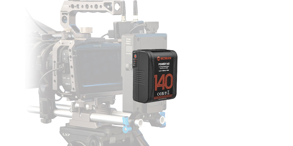 With a compact v lock battery adapter bracket, Moman Power 140 can attach to your photography rig firmly and securely.