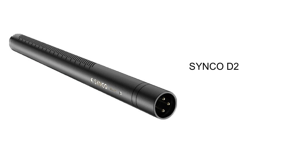 SYNCO D2 long range shotgun microphone is built of sturdy brass body with low self-noise and flat frequency response.
