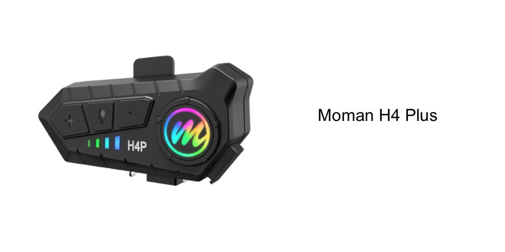 Moman H4 Plus is a Bluetooth helmet headset for snow scooter. It features long battery life, voice-activated function, and noice-suppression audio for calls and music.