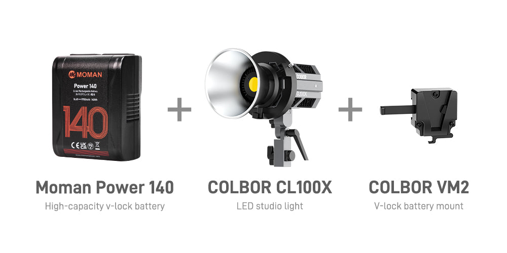 Moman Power 140 bundles with COLBOR VM2 v lock battery bracket, COLBOR CL100X LED light at an affordable price