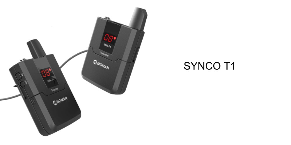 SYNCO T1 is a camera microphone for zoom meeting. It is packed with a camera cold shoe mount for installing on the shooting device.