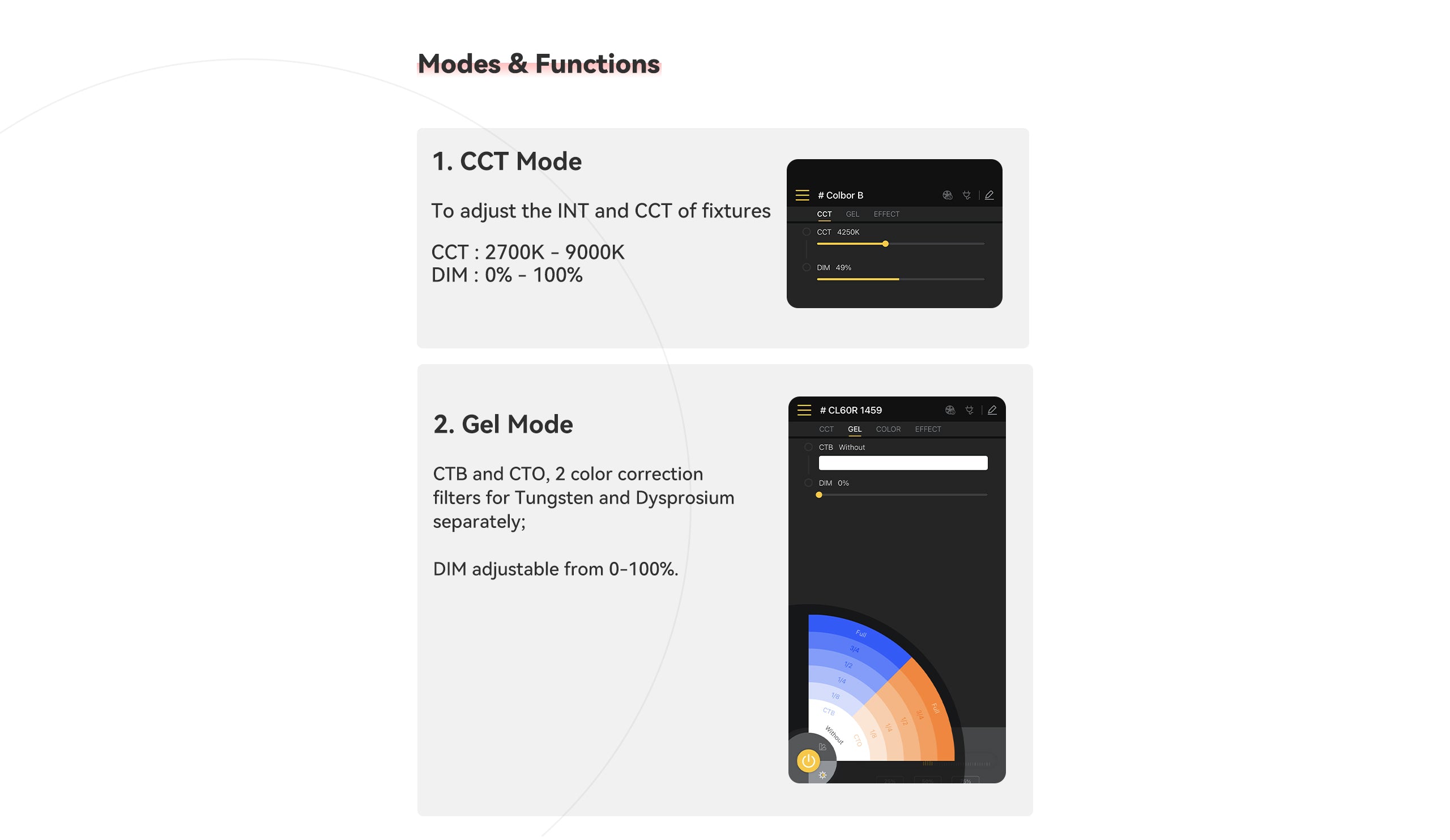 Moman & COLBOR Light App CCT Mode