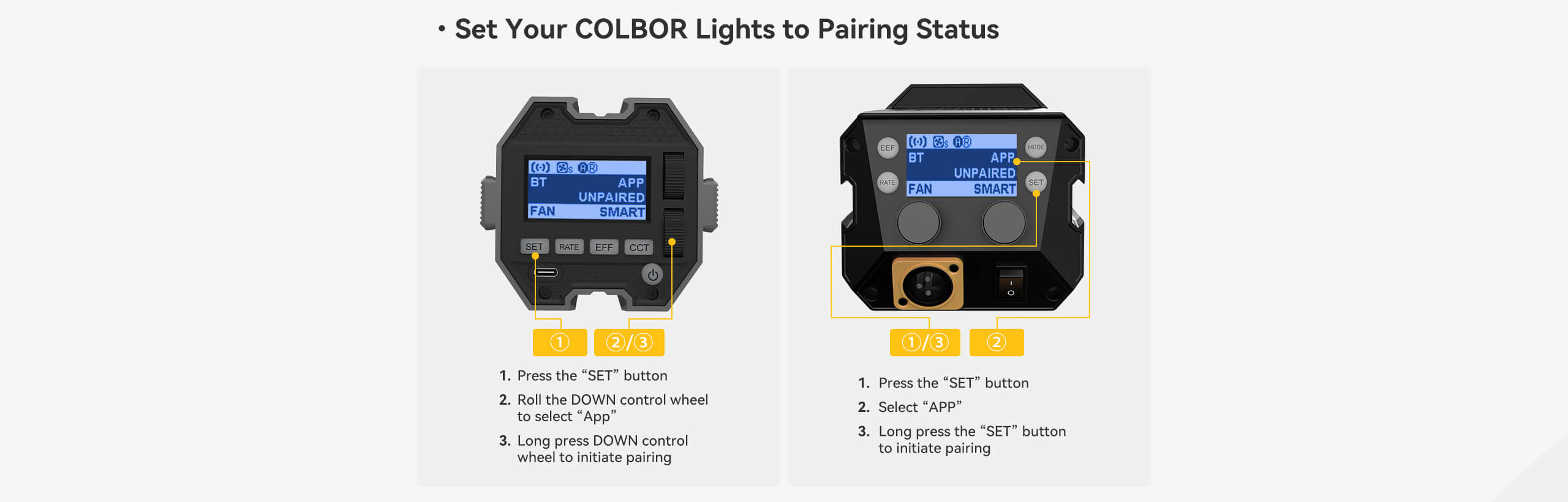 Moman & COLBOR Light App Light Setting