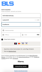 Visa/Mastercard mit "Sofort bezahlen mit Klarna"