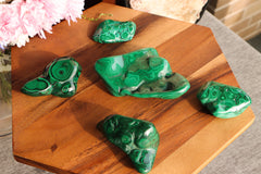 A variety of Malachite Freeforms